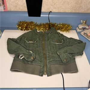 Place Olive Green Kids Jean Jacket